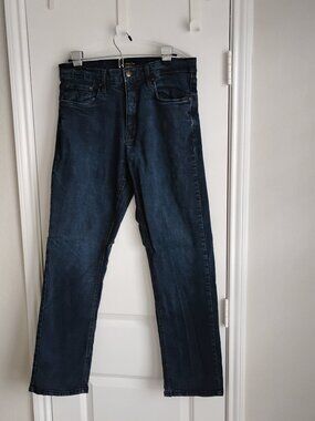 "Urban Star" Dark Blue Wash Straight Leg Stretch Jeans Casual 34/32